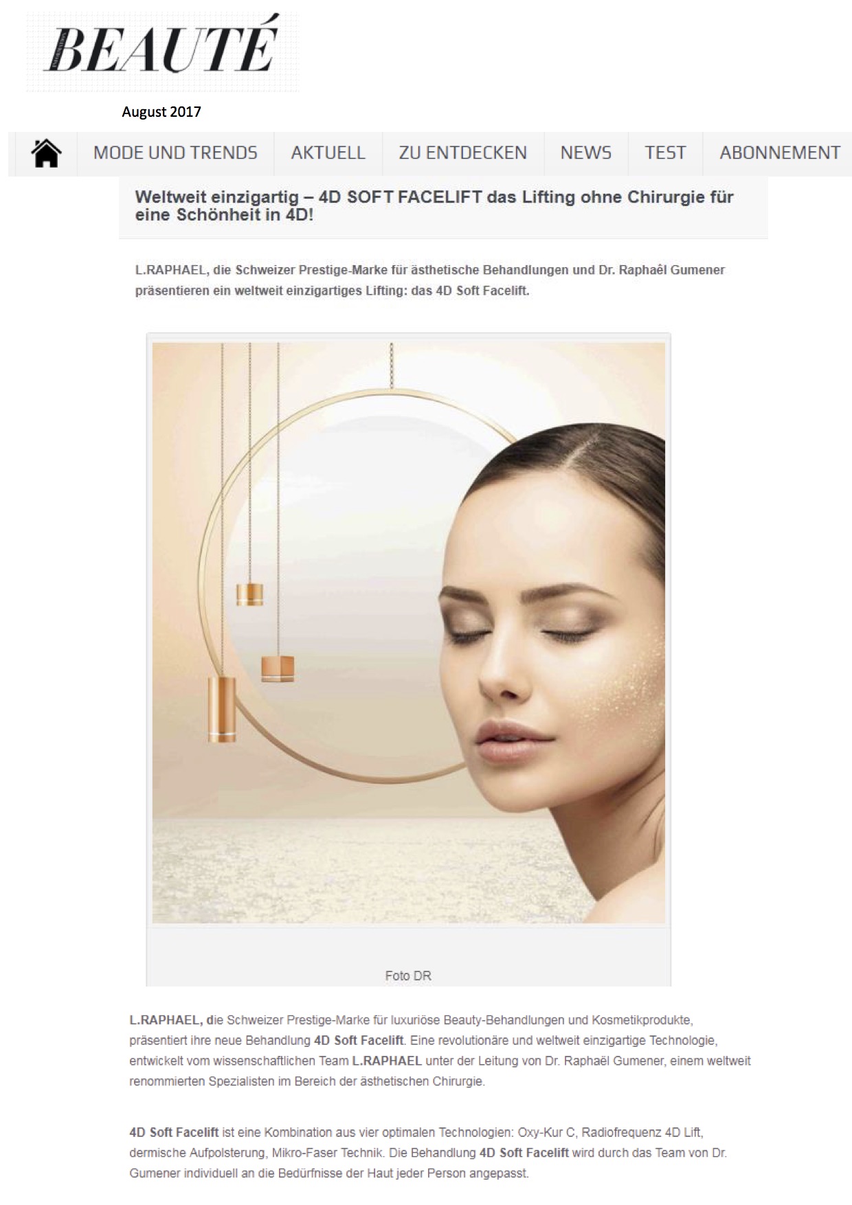 Website Beauté Information - August 2017