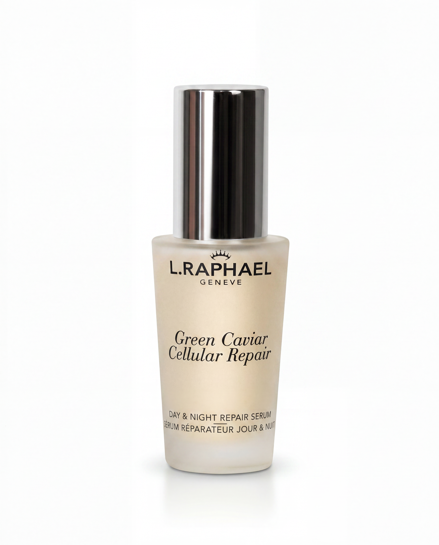 L.RAPHAEL Green Caviar Cellular Repair serum bottle on a white background