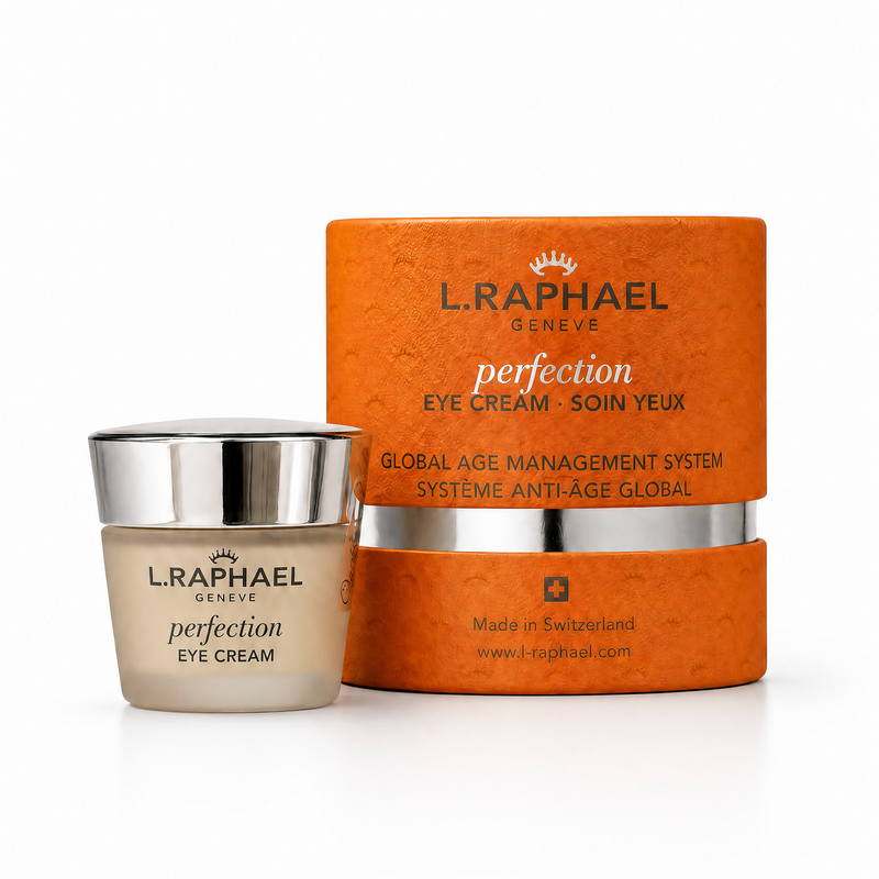 Two L.Raphael eye cream containers on a white background