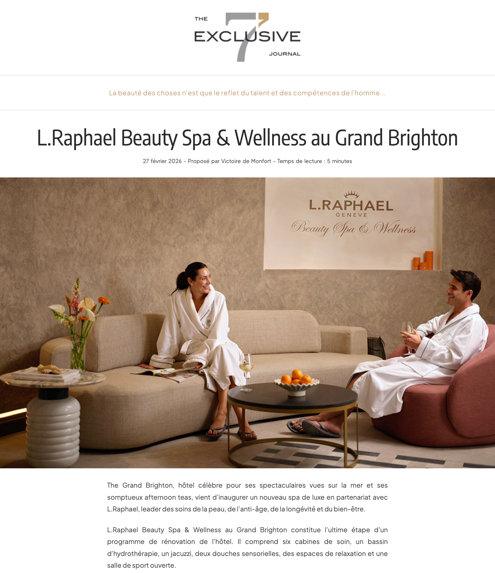 The 7 Exclusive Journal L.RAPHAEL & The Grand Brighton