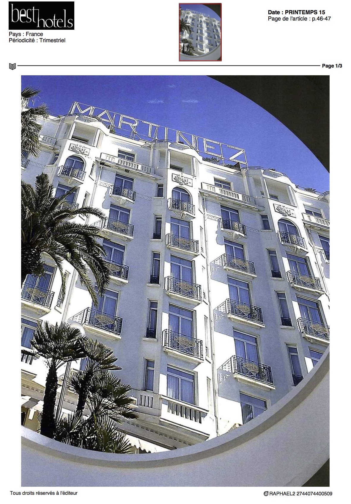 Best Hotels - Spring 2015