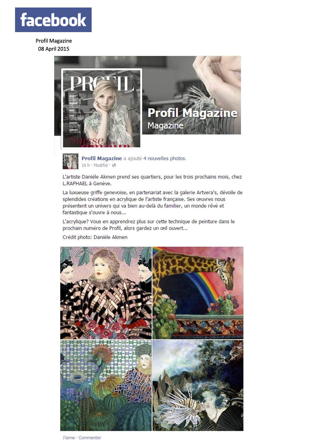 Profil Magazine - Avril 2015