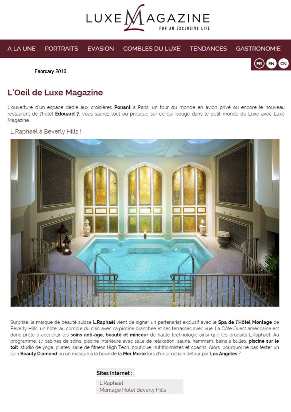 Luxe Magazine - Février 2016