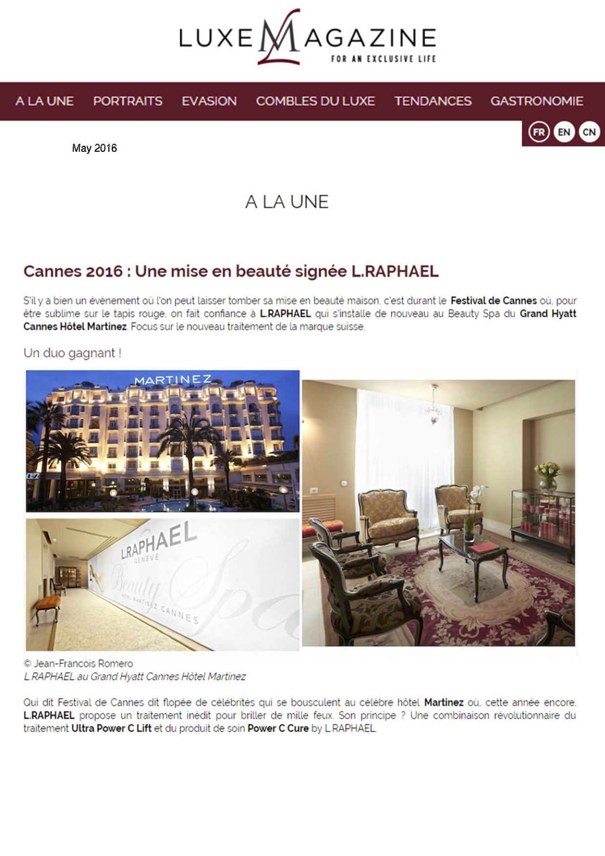Luxe Magazine - Mai 2016