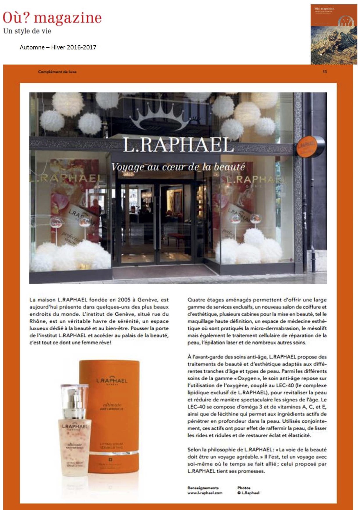 Où? magazine - Automne/Hiver 2016/17