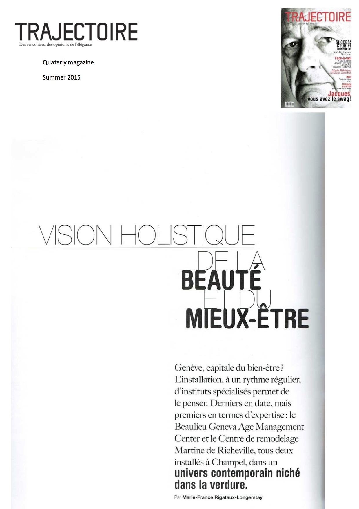 Trajectoire - Été 2015
